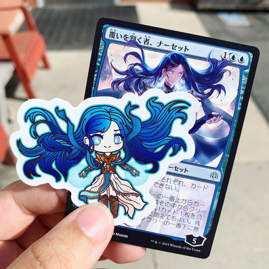 Blue Hair Girlie Vinyl Sticker