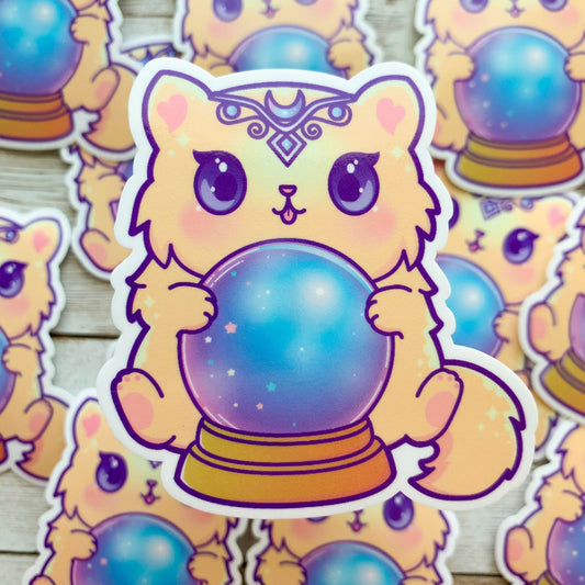 Crystal Ball Cat Vinyl Sticker